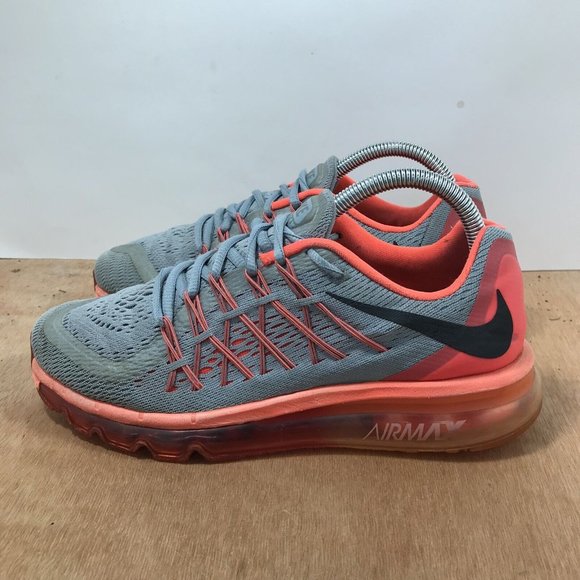 Nike Womens Air Max 2016 Running Shoes Size 8 Gray Lava Red Pink 698903-009 - Picture 4 of 10